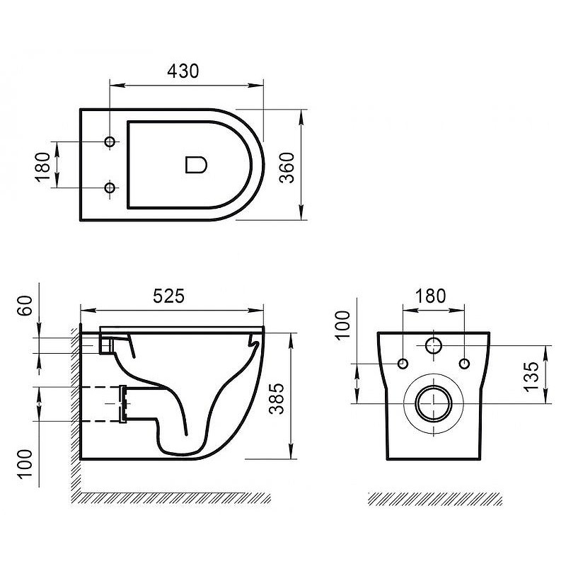 Унитаз BelBagno Onda BB066CHR/BB870SC подвесной