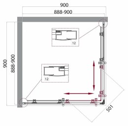 Душевой уголок BelBagno Uno 90х90 UNO-195-A-2-90-P-NERO