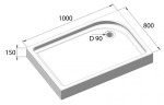 Акриловый поддон для душа BelBagno Tray R 100x80x15 TRAY-BB-AH-100/80-15-W-R