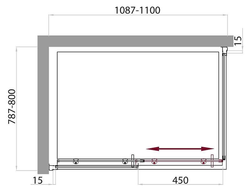 Душевой уголок BelBagno Uno 110х80 UNO-AH-1-110/80-P-Cr