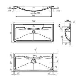 Раковина BelBagno 100 BB1000/455-LV-ART-ALR-NERO