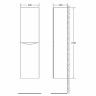 Шкаф пенал BelBagno Fly-Marino 40 R FLY-MARINO-1500-2A-SC-RG-P-R подвесной