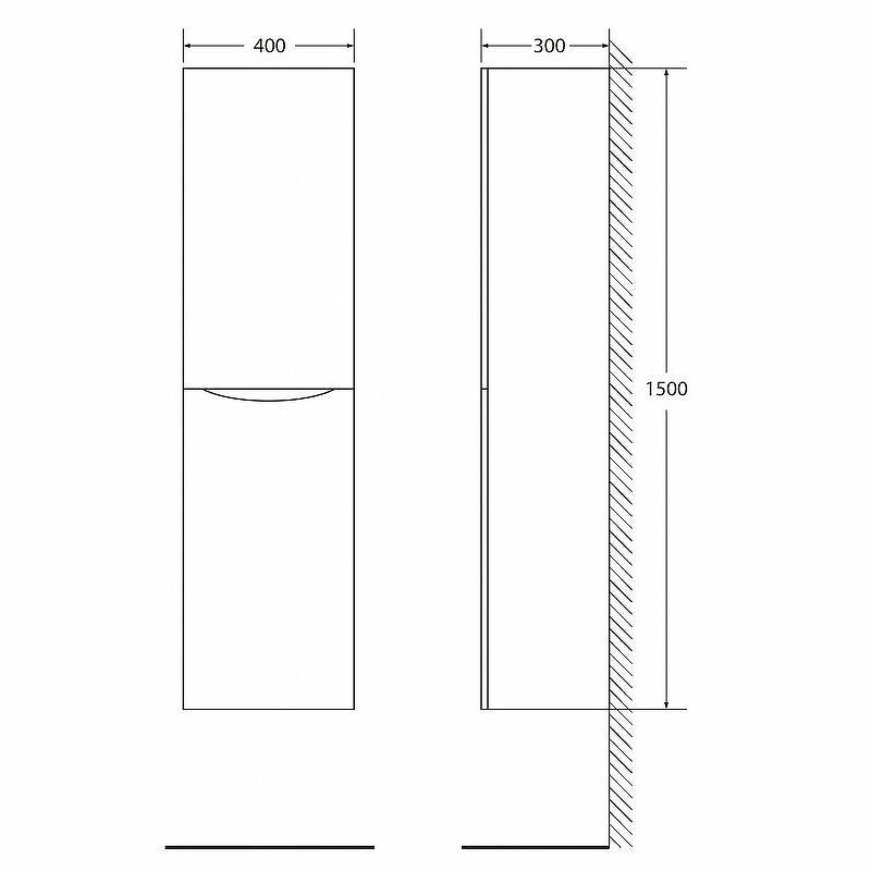 Шкаф пенал BelBagno Fly-Marino 40 R FLY-MARINO-1500-2A-SC-RG-P-R подвесной