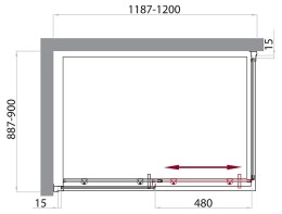 Душевой уголок BelBagno Uno 120х90 UNO-AH-1-120/90-C-Cr