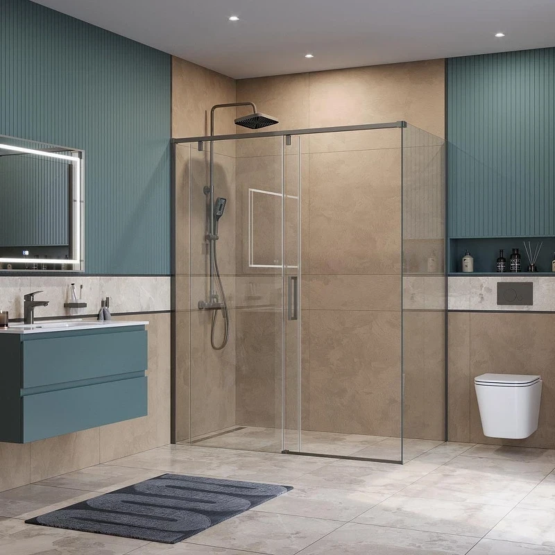 Душевой уголок BelBagno Soft Close-1 150x80 SOFT_CLOSE-1-AH-1-150/80-C-GM