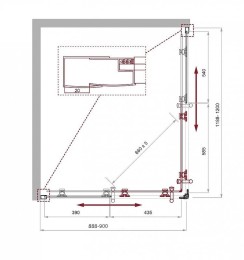 Душевой уголок BelBagno Uno 120х90 UNO-195-AH-2-120/90-C-NERO