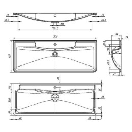 Раковина BelBagno 120 BB1200/455-LV-ART-ALR-NERO