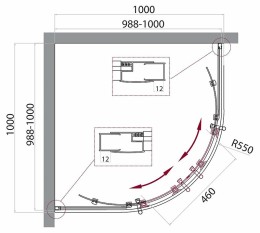 Душевой уголок BelBagno Uno 100х100 UNO-195-R-2-100-C-NERO