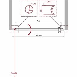 Душевая дверь BelBagno Uno 80 UNO-B-1-80-CH-Cr