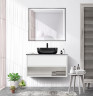 Зеркало BelBagno Kraft 90 SPC-KRAFT-900-800-LED-TCH-WARM-NERO с подсветкой