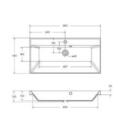 Раковина BelBagno 90 BB900/450-LV-ART-AST-NERO