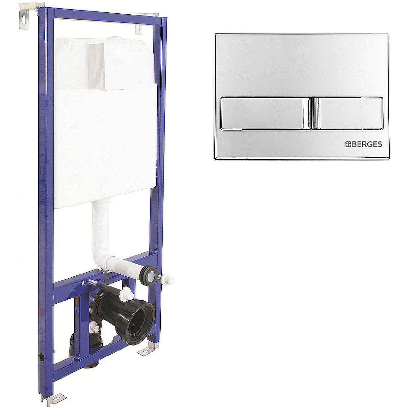 Комплект унитаза BelBagno Amanda BB051CHR+BB051SC с инсталляцией Berges Novum L3 040213