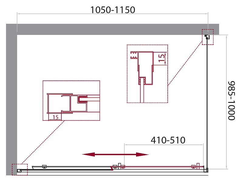 Душевой уголок BelBagno Unique 115х100 UNIQUE-AH-1-100/115-100-C-Cr