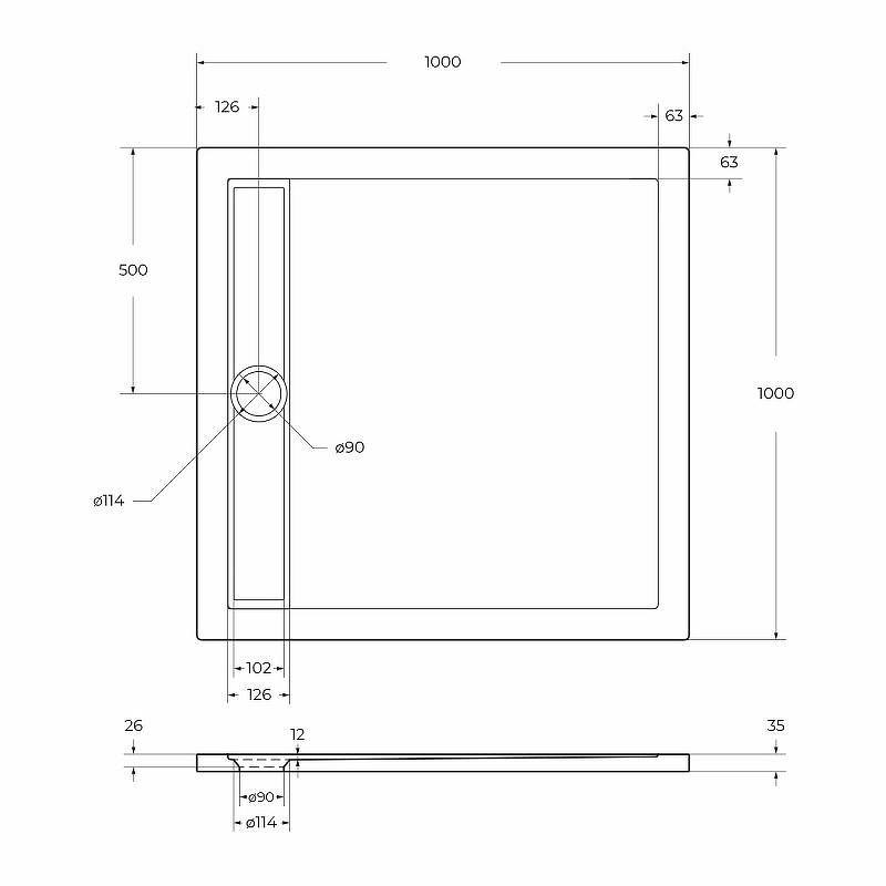 Акриловый поддон для душа BelBagno Due 100x100 TRAY-BB-DUE-A-100-4-W0