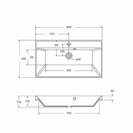 Раковина BelBagno 80 BB800/450-LV-ART-AST-NERO