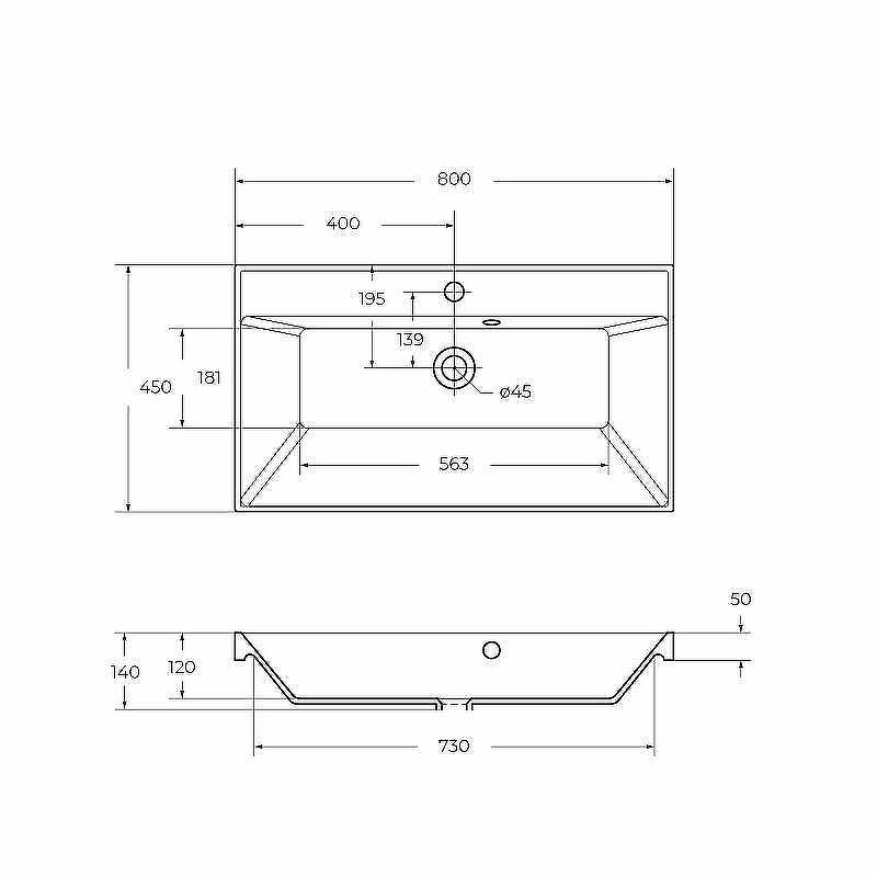 Раковина BelBagno 80 BB800/450-LV-ART-AST-NERO