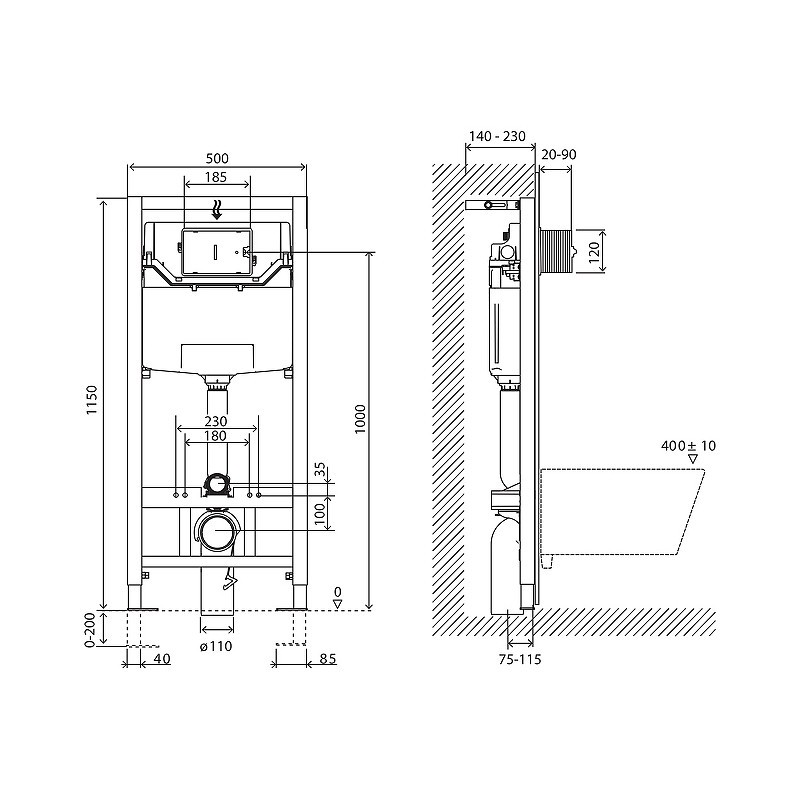 Инсталляция BelBagno BB001-120/BB014-SR-BIANCO