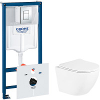 Комплект унитаза BelBagno Uno BB3105CHR/SC с инсталляцией Grohe Rapid SL 38775001