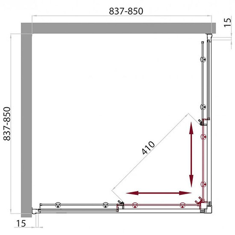 Душевой уголок BelBagno Uno 85х85 UNO-195-A-2-85-C-Cr