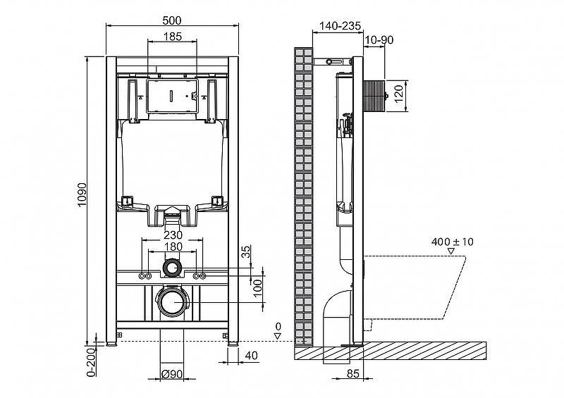 Инсталляция BelBagno BB002-80 для подвесного унитаза