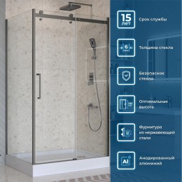 Душевой уголок BelBagno Marino 2 110x100 MARINO-2-AH-1-110/100-C-GM