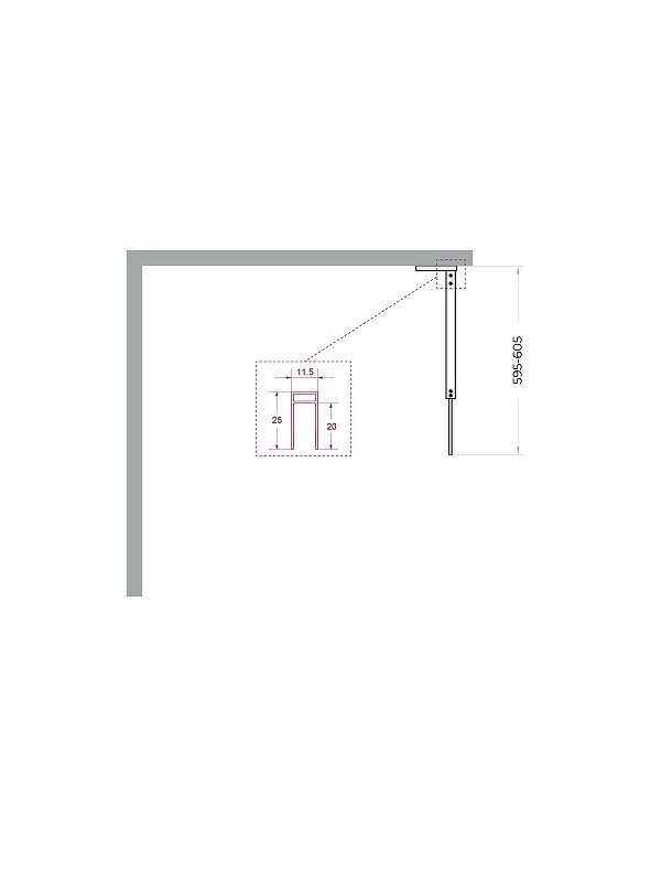 Душевая перегородка BelBagno Uno 60 UNO-L-1-TB-60-C-Cr