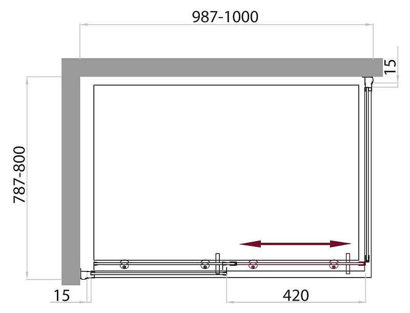 Душевой уголок BelBagno Uno AH-1 100x80