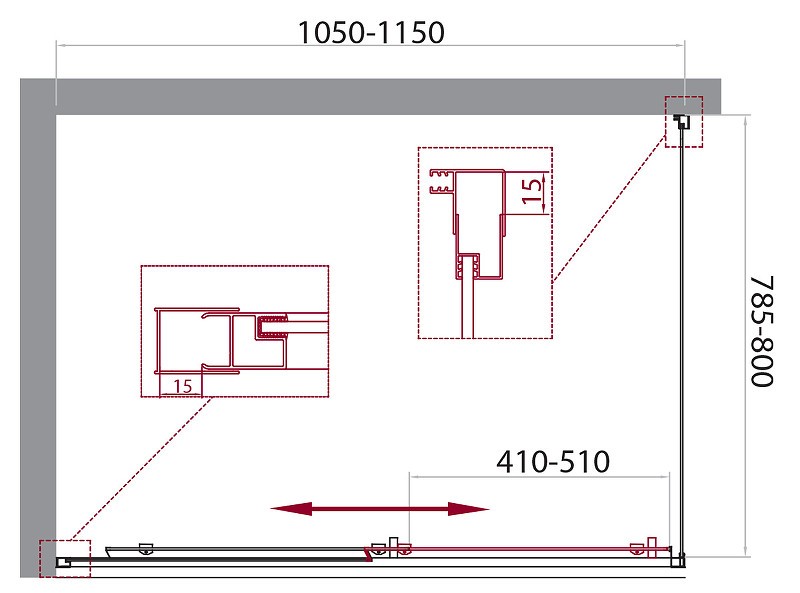 Душевой уголок BelBagno Unique 115x80 UNIQUE-AH-1-100/115-80-C-Cr