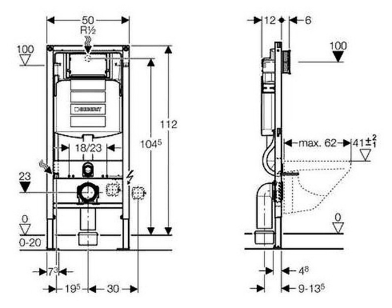 Комплект унитаза BelBagno Uno BB3105CHR/SC с инсталляцией Geberit Duofix Sigma UP320 111.300.00.5