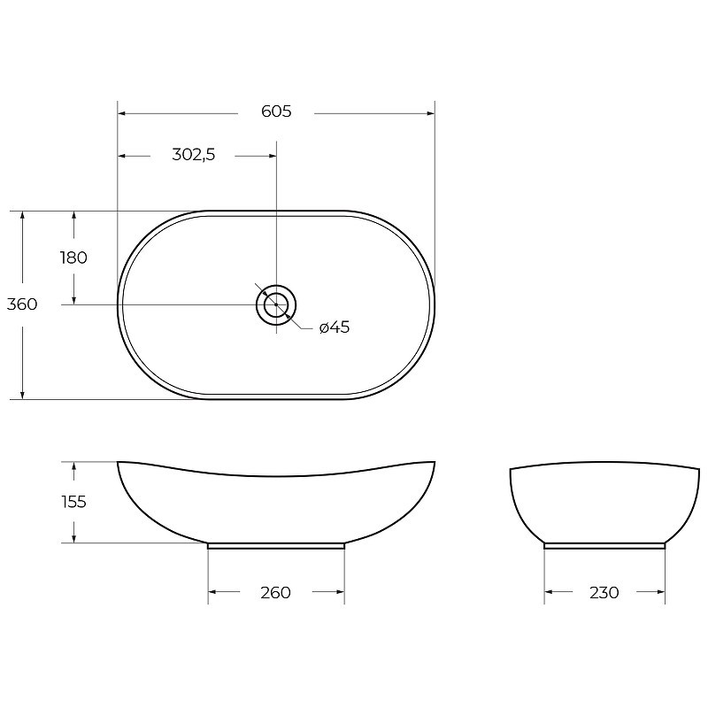 Раковина-чаша BelBagno 60 BB1404-H311