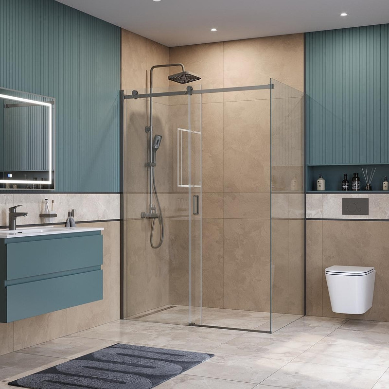 Душевой уголок BelBagno Soft Close-2 150x80 SOFT_CLOSE-2-AH-1-150/80-C-GM