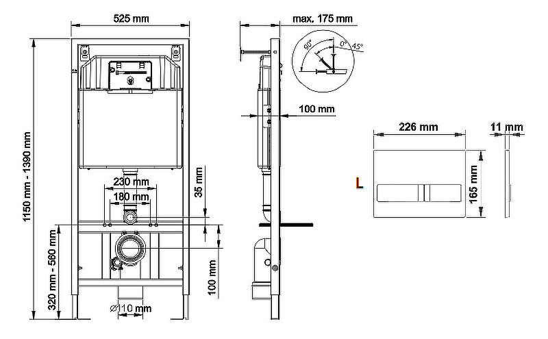 Комплект унитаза BelBagno Uno BB3105CHR/SC с инсталляцией Berges Novum L3 040213