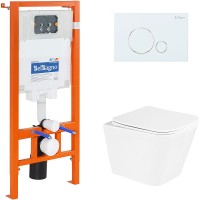 Комплект унитаза с инсталляцией BelBagno Due BB3103CHR/SC/BB002-80/BB014-SR-BIANCO