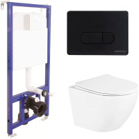Комплект унитаза BelBagno Uno BB3105CHR/SC с инсталляцией Berges Novum D5 040235