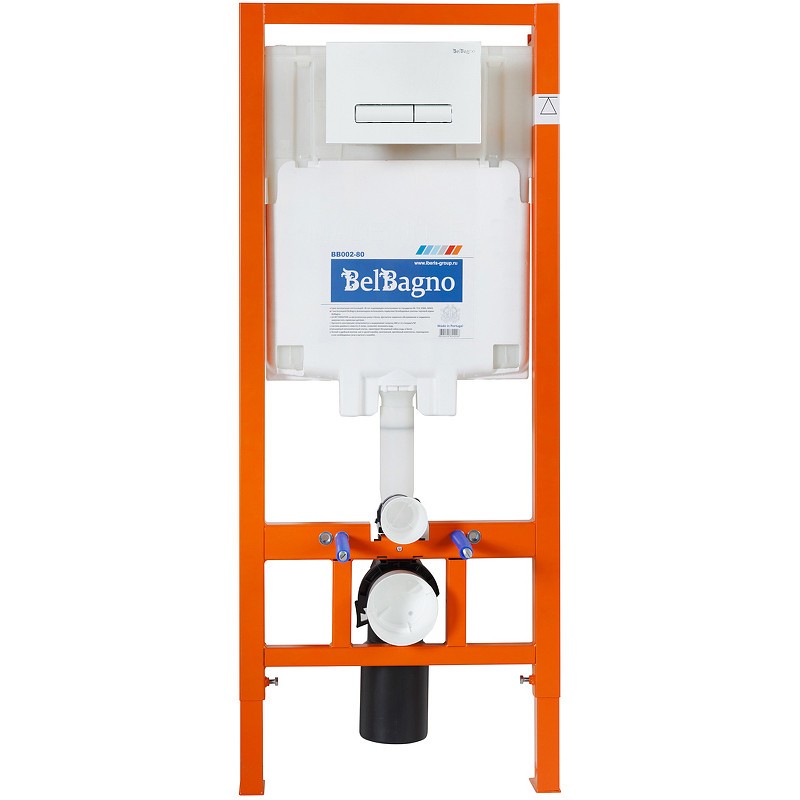 Комплект унитаза с инсталляцией BelBagno Due BB3103CHR/SC/BB002-80/BB018-GV-BIANCO