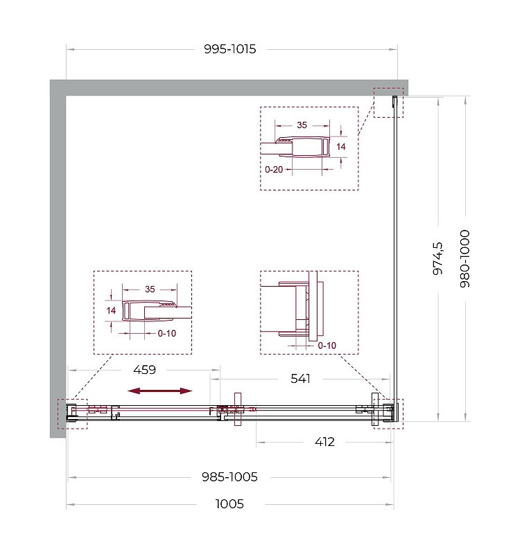 Душевой уголок BelBagno Soft Close-1 100x100 SOFT_CLOSE-1-A-1-100-C-Cr