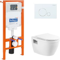 Комплект унитаза с инсталляцией BelBagno Loto BB070CHR/SC/BB002-80/BB014-SR-BIANCO