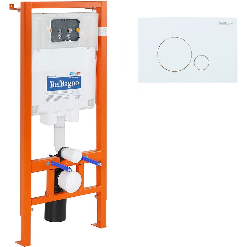 Комплект унитаза с инсталляцией BelBagno Loto BB070CHR/SC/BB002-80/BB014-SR-BIANCO