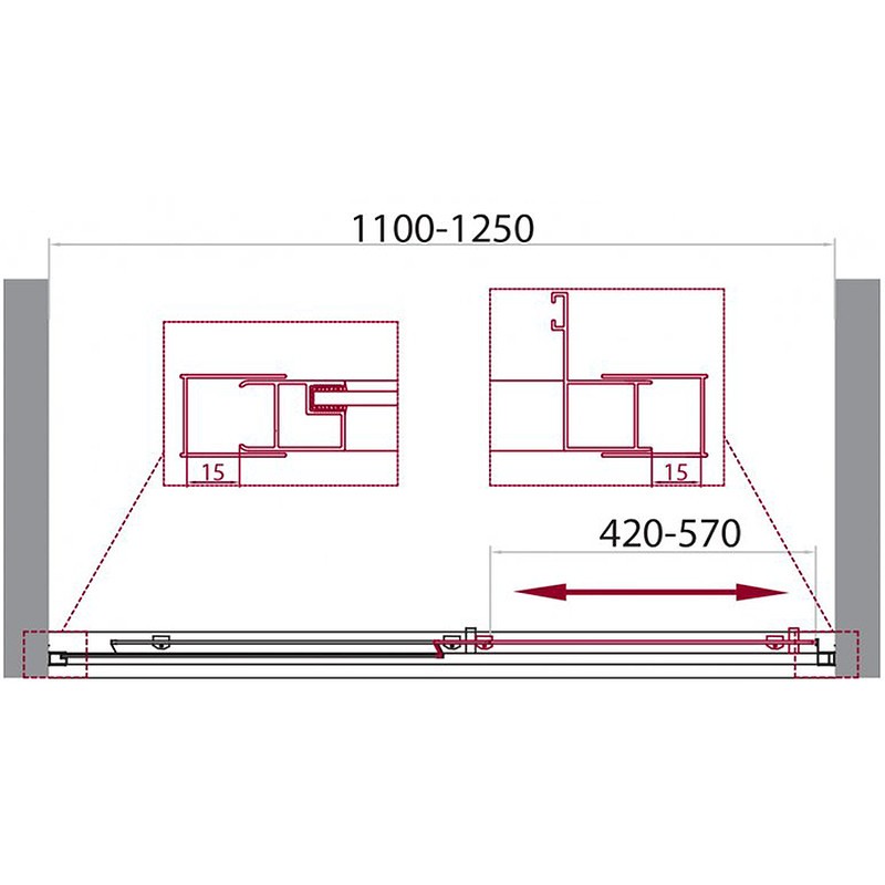 Душевая дверь BelBagno Unique 125 UNIQUE-BF-1-110/125-P-Cr