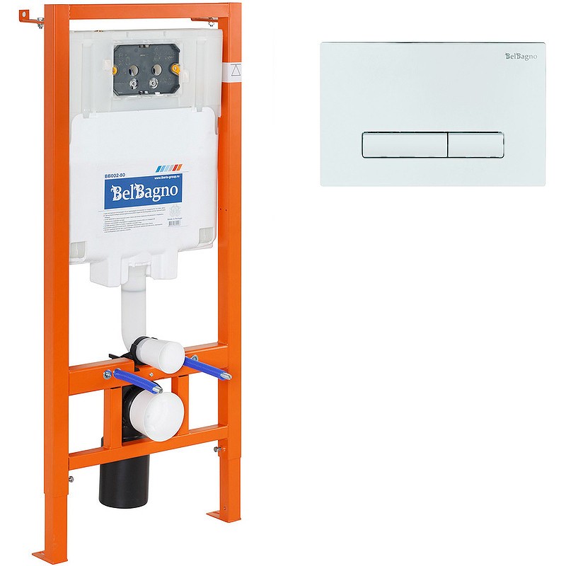 Комплект унитаза с инсталляцией BelBagno Loto BB070CHR/SC/BB002-80/BB018-GV-BIANCO