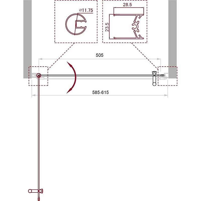 Душевая дверь BelBagno Uno 60 UNO-B-1-60-CH-Cr
