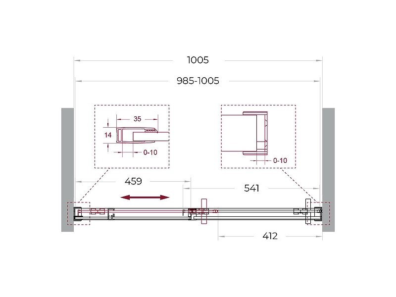 Душевая дверь BelBagno Soft Close-1 100 SOFT_CLOSE-1-BF-1-100-C-GM