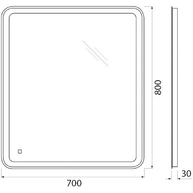 Зеркало BelBagno SPC-MAR-700-800-LED-TCH с подсветкой
