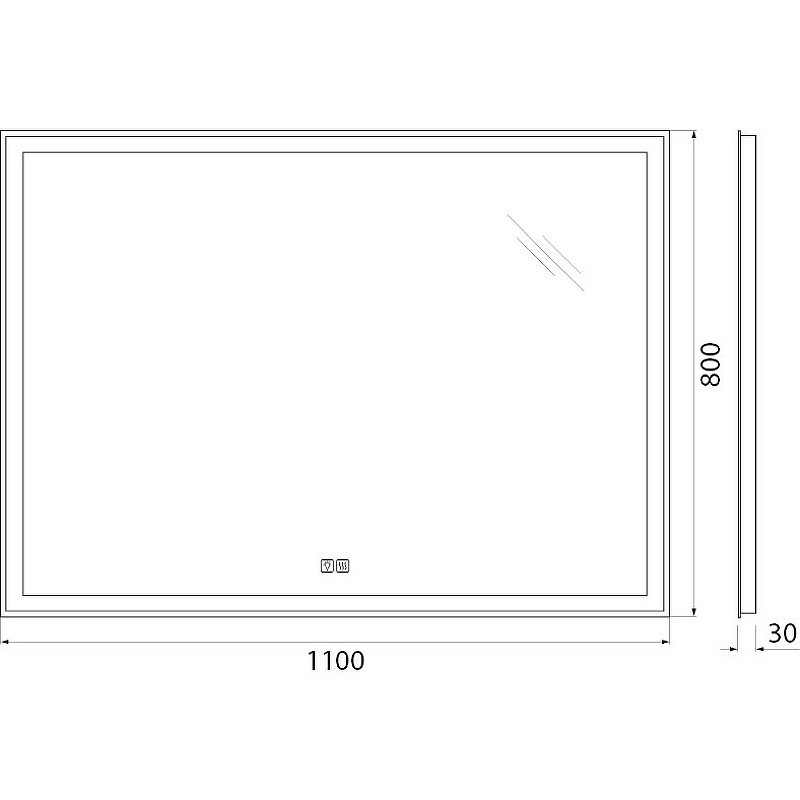 Зеркало BelBagno 110 SPC-GRT-1100-800-LED-TCH-WARM с подсветкой с подогревом