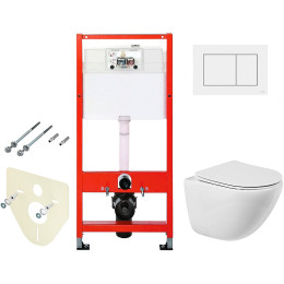 Комплект унитаза BelBagno Amanda BB051CHR+BB051SC с инсталляцией Tece Base 9400413