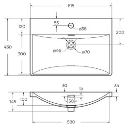 Раковина BelBagno 60 BB-8076-3-60
