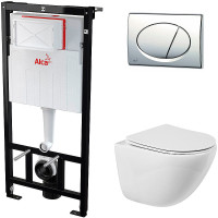 Комплект унитаза BelBagno Amanda BB051CHR+BB051SC с инсталляцией Alcaplast Sadromodul AM101/1120-3:1 RU M71-0001
