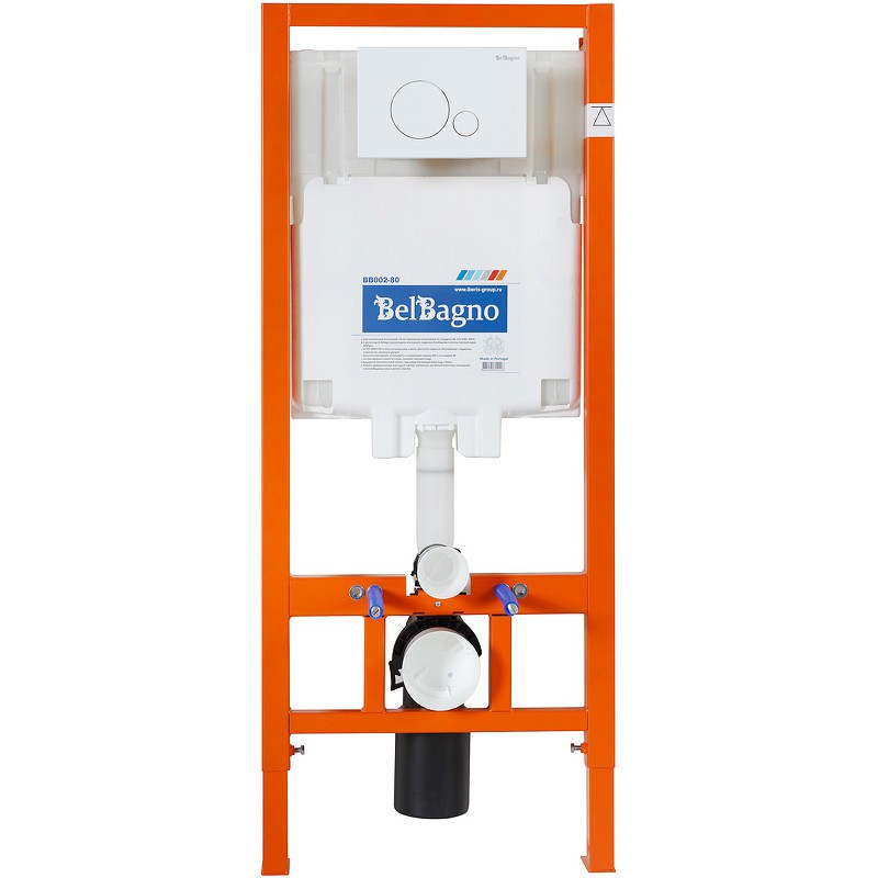 Комплект унитаза с инсталляцией BelBagno Uno BB3105CHR/SC/BB002-80/BB014-SR-BIANCO