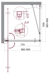 Душевой уголок BelBagno Marmi 90x90 MARMI-A-1-90-C-Cr