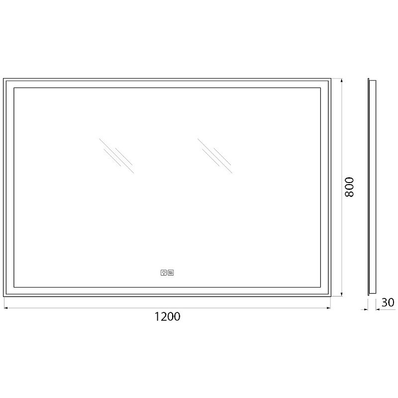 Зеркало BelBagno SPC-GRT-1200-800-LED-TCH-WARM с подсветкой